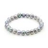 Allura Audrey Grey Pearl Stretch Bracelet