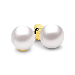 Allura Cosmic Moon 9ct Gold 7mm Round Pearl Studs