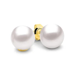 Allura Cosmic Moon 9ct Gold 7mm Round Pearl Studs