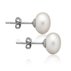 Allura 5mm Fresh Water Pearl Stud Earrings | Silver RH