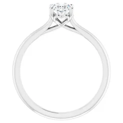 Amavi 14ct White Gold 0.75ct Oval Moissanite Solitaire