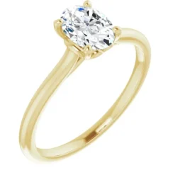 Amavi 14ct Yellow Gold 0.75ct Oval Moissanite Solitaire