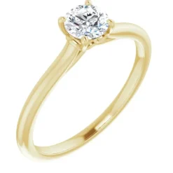 Amavi 14ct Yellow Gold 0.50ct Round Brilliant Moissanite Solitaire