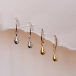 Boh Runga Droplet Sleeper Earrings | Silver