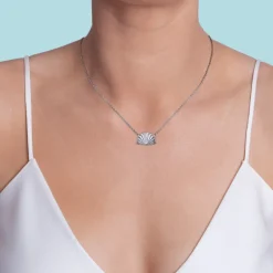 Boh Runga Fan Tail Sunrise Necklace | Silver