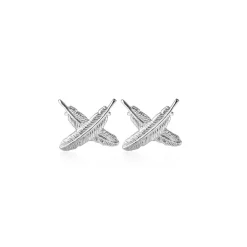 Boh Runga Feather Kisses Stud Earrings | Silver