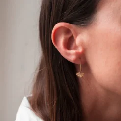 Boh Runga Mini Fantail Hook Earrings | Gold Plated