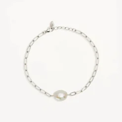 By Charlotte | Breathe Pearl | Silver | Bracelet | 19.5cm