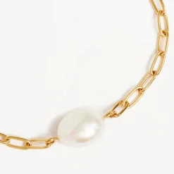 By Charlotte | Breathe Pearl | 18k Gold Vermeil | Bracelet | 18cm