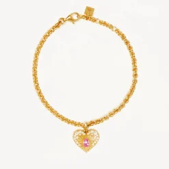 By Charlotte | Connect With Your Heart | 18k Gold Vermeil | Ruby | Bracelet | 18cm