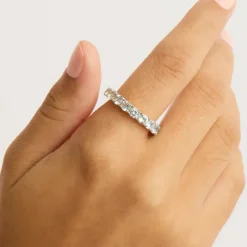 By Charlotte | Infinite Skies | Silver | Blue Topaz | Ring | Size N