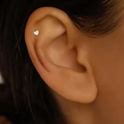 By Charlotte | 14k Solid Gold | Sweetheart Cartilage | Flatback Earring