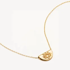 By Charlotte | 14k Yellow Gold | Mini Lotus | Necklace | 45cm