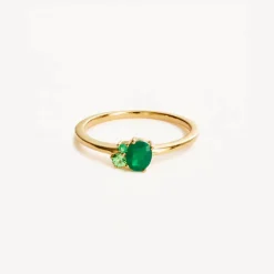 By Charlotte | Kindred | 18k Gold Vermeil | Birthstone | May | Ring | Size N