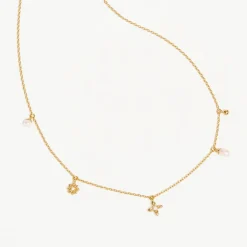 By Charlotte | Live in peace | 18k Gold Verrmeil | Fresh water pearl | Chocker | 41cm
