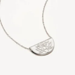 By Charlotte | Lotus | Short | Silver | Necklace | 45cm