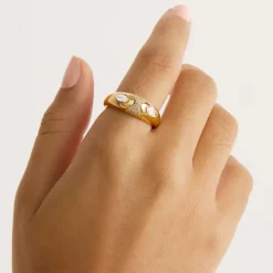 By Charlotte | Watchful Gaze | 18k Gold Vermeil | Ring | Size R