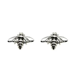Celesti 'Buzzing' Bee Stud Earrings | Silver
