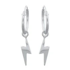Celesti 'Flash' Lightning Bolt Sleeper Earrings | Silver