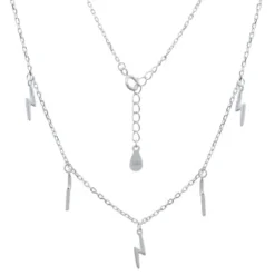 Celesti 'Flash' Lightning Bolt Necklace | Silver