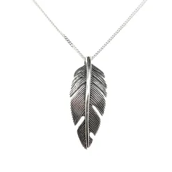 Celesti 'Floating' Feather Necklace | Silver