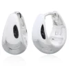 Celesti 'Fresh' Domed Huggie Earrings | Silver