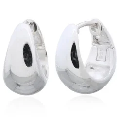 Celesti 'Fresh' Domed Huggie Earrings | Silver