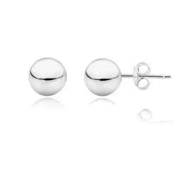 Celesti "Gleam" Ball Stud Earrings | Silver | 8mm