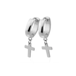 Celesti 'Grounded' Cross Huggies | Silver