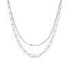 Celesti Paperclip Duo Necklace | Silver | 45cm