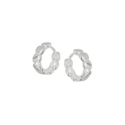 Celesti Round Pattern Huggie Earrings