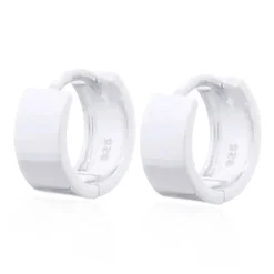 Celesti Silver 'Free' Flat Huggie Earrings | Silver