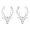 Celesti Sterling Silver 'Stag Head' Earrings | Silver