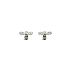 Charlie & Rose "Buzzy Bee" Stud Earrings | Silver | Enamel