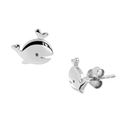 Charlie & Rose Petite "Whale" Stud Earrings | Silver