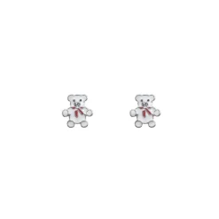 Charlie & Rose 'Teddy Bear' Stud Earrings | Silver | Enamel