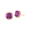 14ct Amethyst & Diamond Earrings