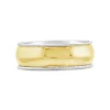 9ct Bitone EziFit Faceted Wedding Ring