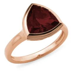 9ct Rose Gold Garnet Trilliant Ring
