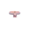 14ct Rose Gold Morganite & Diamond Hidden Halo Ring Set