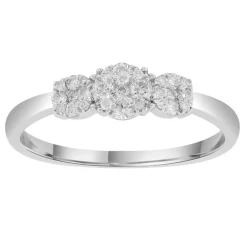 9ct White Gold 0.33ct Halo Clusters Diamond Ring