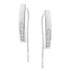 9ct White Gold Diamond Bar Earrings