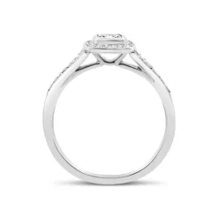 18ct White Gold Diamond Halo Ring