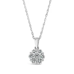 14ct White Gold Diamond Necklace