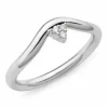 9ct White Gold Diamond Trio Curved Ring