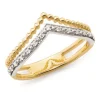 9ct Yellow Gold 2 Band V Style Diamond Ring