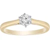 9ct Yellow Gold 0.5ct Solitaire 6 Claw Diamond Ring
