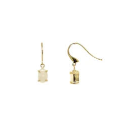9ct Yellow Gold Oval Opal Drop Earrings