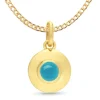9ct Yellow Gold Turquoise Disc Pendant