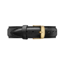 Daniel Wellington Petite Sheffield Black Leather Strap | Gold